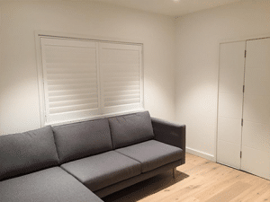 Basswood Shutters in a room