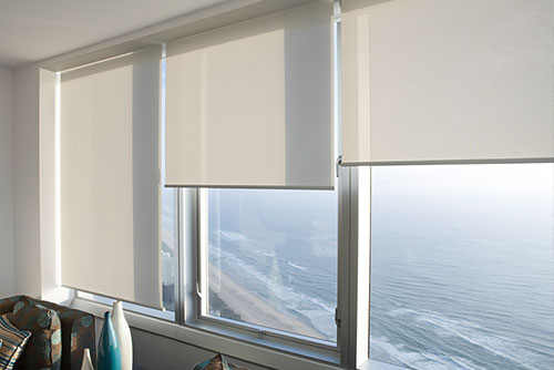 Roller Blinds in a room with nice view